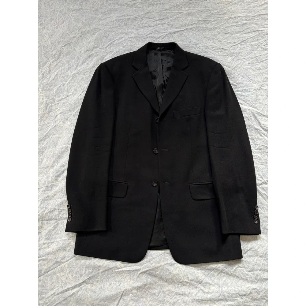 Banana Republic Men's Black 100% Wool Blazer jacket 40R Italy Business Formal